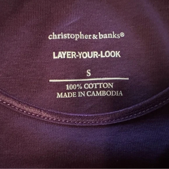 ⭐️ 3/$10 Christopher & Banks Layer-Your-Look Purple Top - Picture 2 of 2